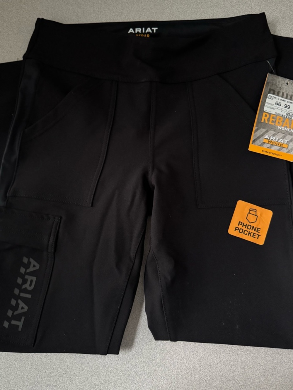 Ariat Women’s Rebar Durastr Utility Legging/Pant, Med, Phone Pocket, Black NWT - Picture 3 of 12